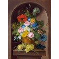 РЕПРОДУКЦИИ НА КАРТИНИ Натюрморт с цветя, грозде и ябълки (1815)
